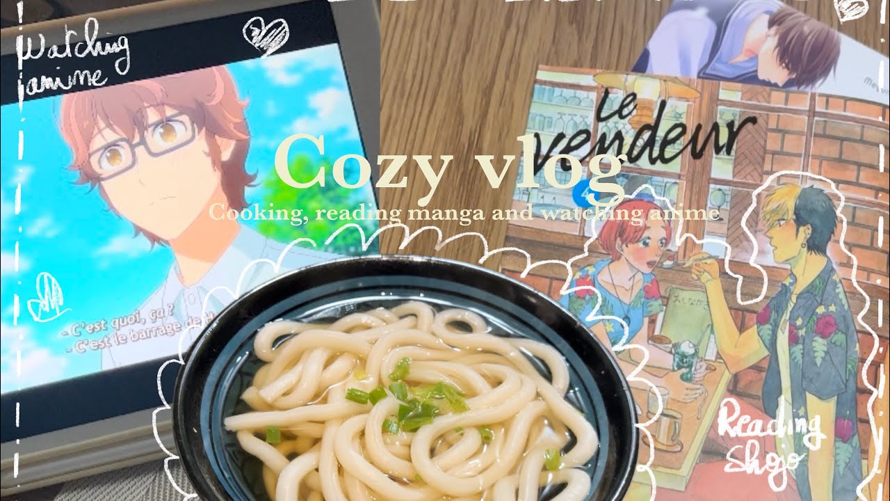 Cozy vlog🍨Cooking, reading manga and watching anime