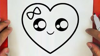 كيف ترسم قلب كيوت وسهل خطوة بخطوة / رسم سهل / تعليم الرسم للمبتدئين || Cute Heart Drawing