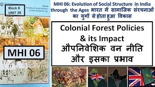 MHI06 Colonial Forest Policy Impact on Indigenous Communities औपनिवेशिक वन नीति जनजातियों पर प्रभाव