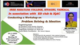 Workshop on Problem Solving and Ideation / Mrs. Karthika K/