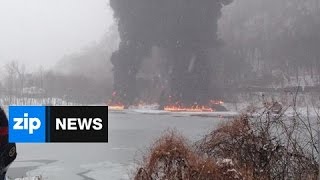 Fiery Train Crash Forces Evacuations - Feb 17, 2015