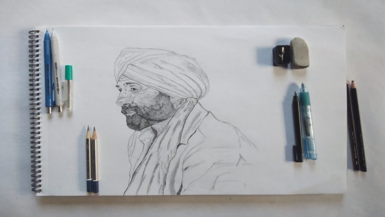 Gadar 2 Sunny Deol Drawing // Gadar 2 Sunny Deol - YouTube