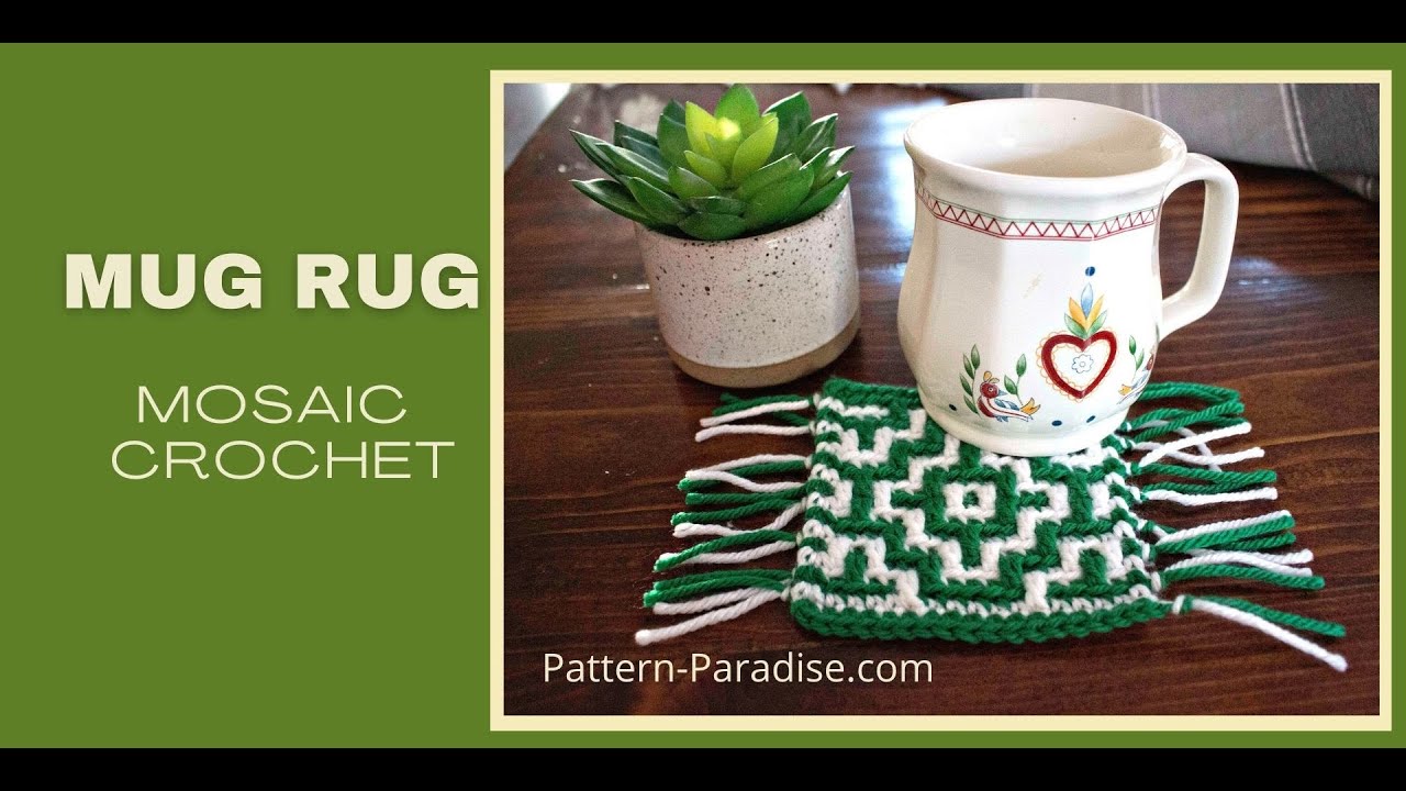 Mosaic Mug Rug - Free Crochet Pattern - MJ's off the Hook Designs