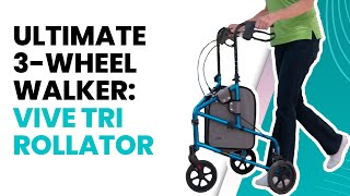 🌟 Ultimate 3-Wheel Walker for Seniors: Vive Tri Rollator 🚶‍♂️✨