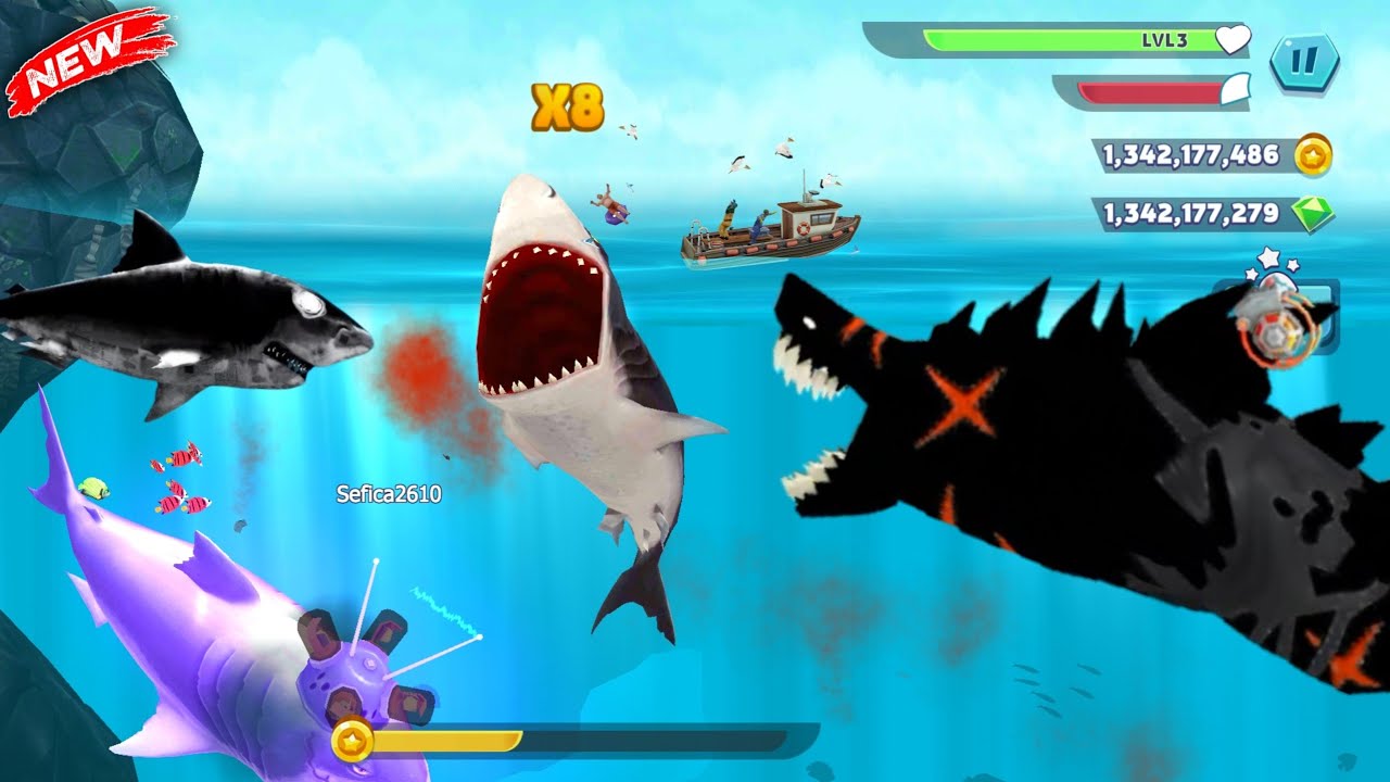Hungry Shark - Cursed Shark vs Black Sharkjiratopus Who is Strongest? | Hungry Shark Evolution