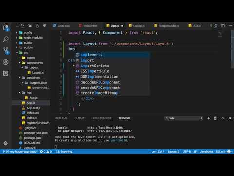 Starting Implementation of The Burger Builder Container