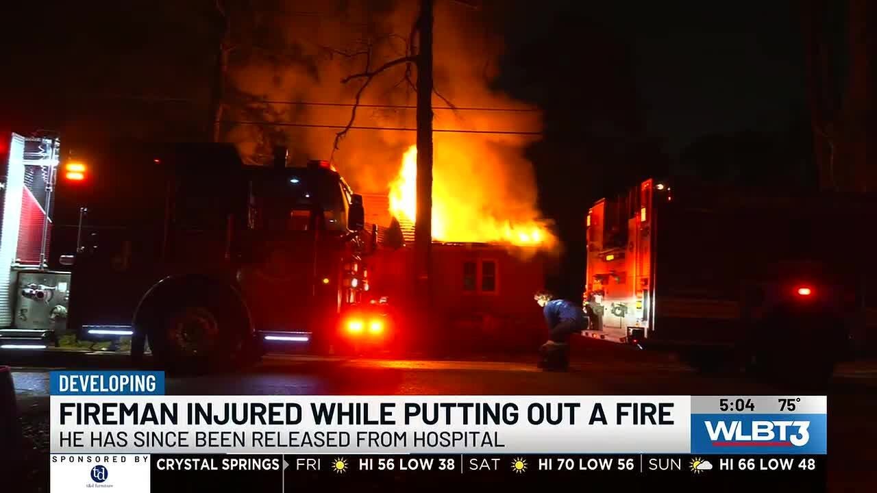 Jackson firefighter released from hospital after getting hurt while battling large blaze