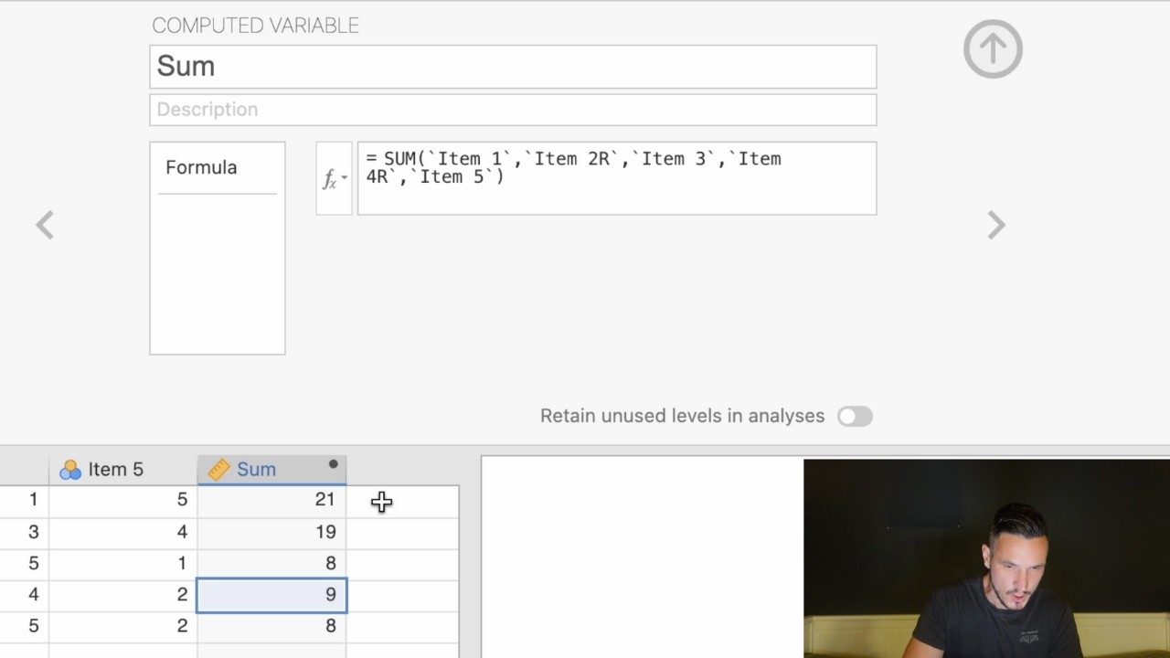 How to Create a Sum (Total) Variable in Jamovi