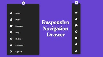 How to create a responsive navigation drawer using html css and javascript || html || css