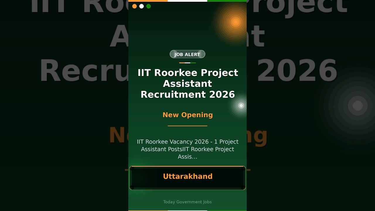 IIT Roorkee Project Assistant Recruitment 2026