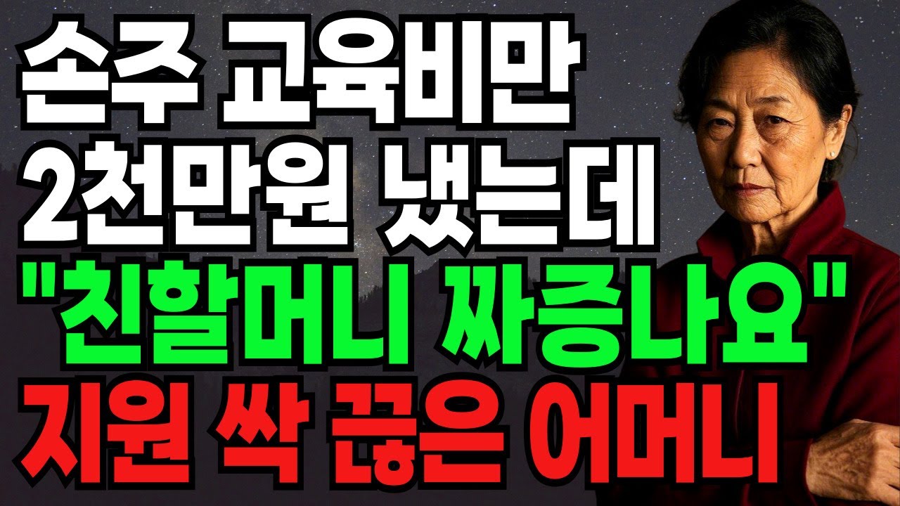 Outline Video 손주 교육비만 2천만원 냈는데 "친할머니 짜증나요" 지원 싹 끊은 어머니 #반전사연#실화사연#황혼육아#오디오북