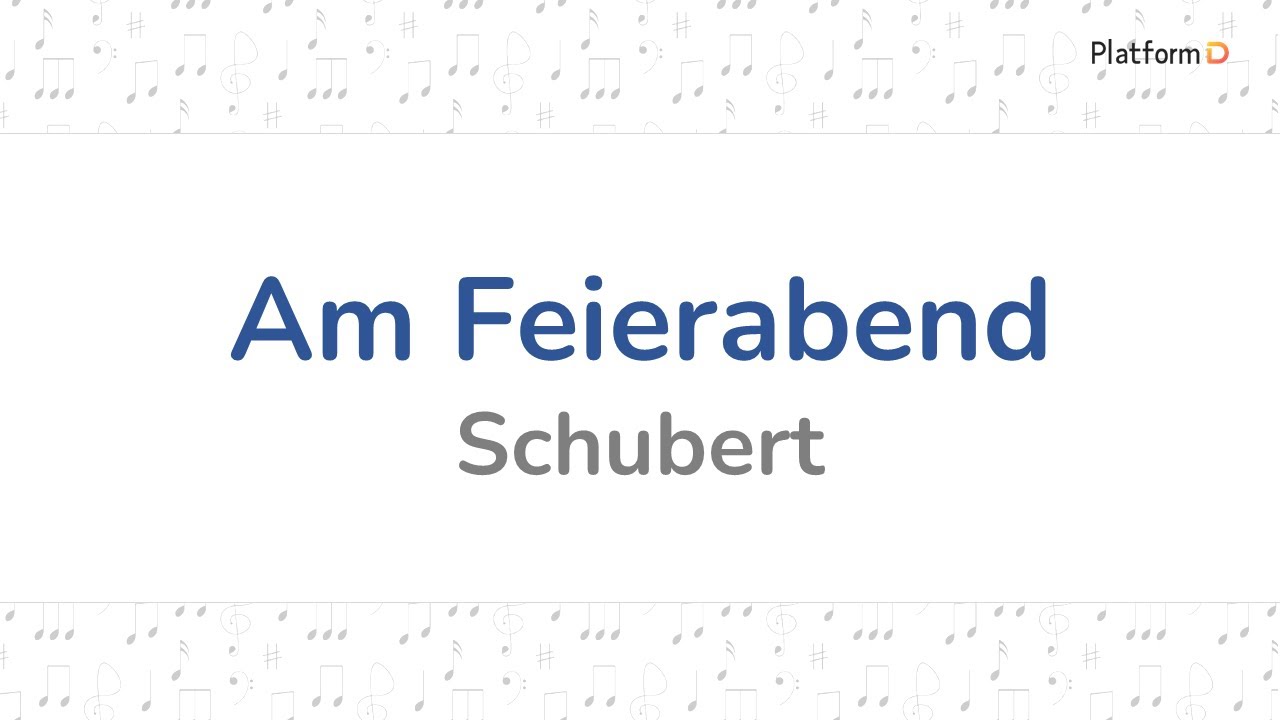 [Text] "Am Feierabend" Schubert 독일 가곡 "일을 마치고" 슈베르트 가사 발음 YouTube