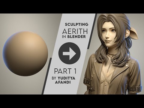 Part 1/5 Aerith Sculpting Timelapse In Blender