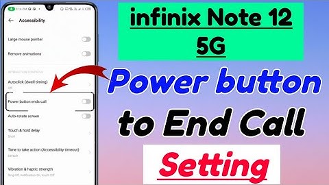 Infinix Note 12 5G me power button to end call Setting kaise kare | infinix Note 12 5G power button
