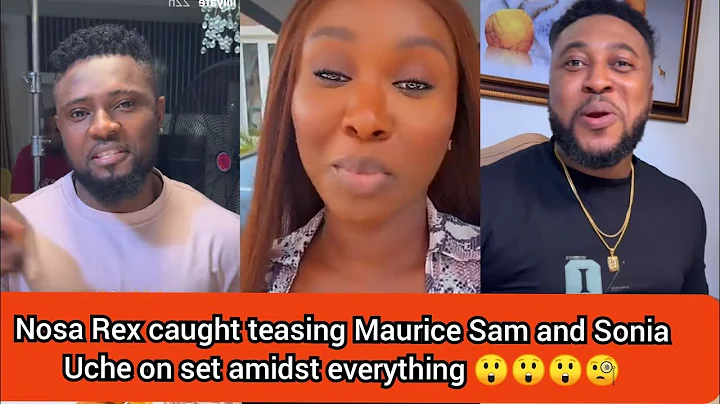 Nosa Rex caught teasing Maurice Sam and Sonia Uche on set amidst everything 😲😲😲🧐