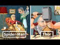 Russian Artist Illustrates What Would Happen If Famous Characters Got Old And Thor Is Too Cute