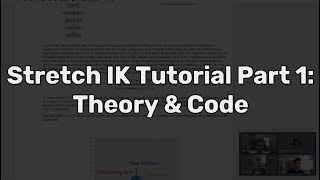 Inverse Kinematics Workshop - Part 1