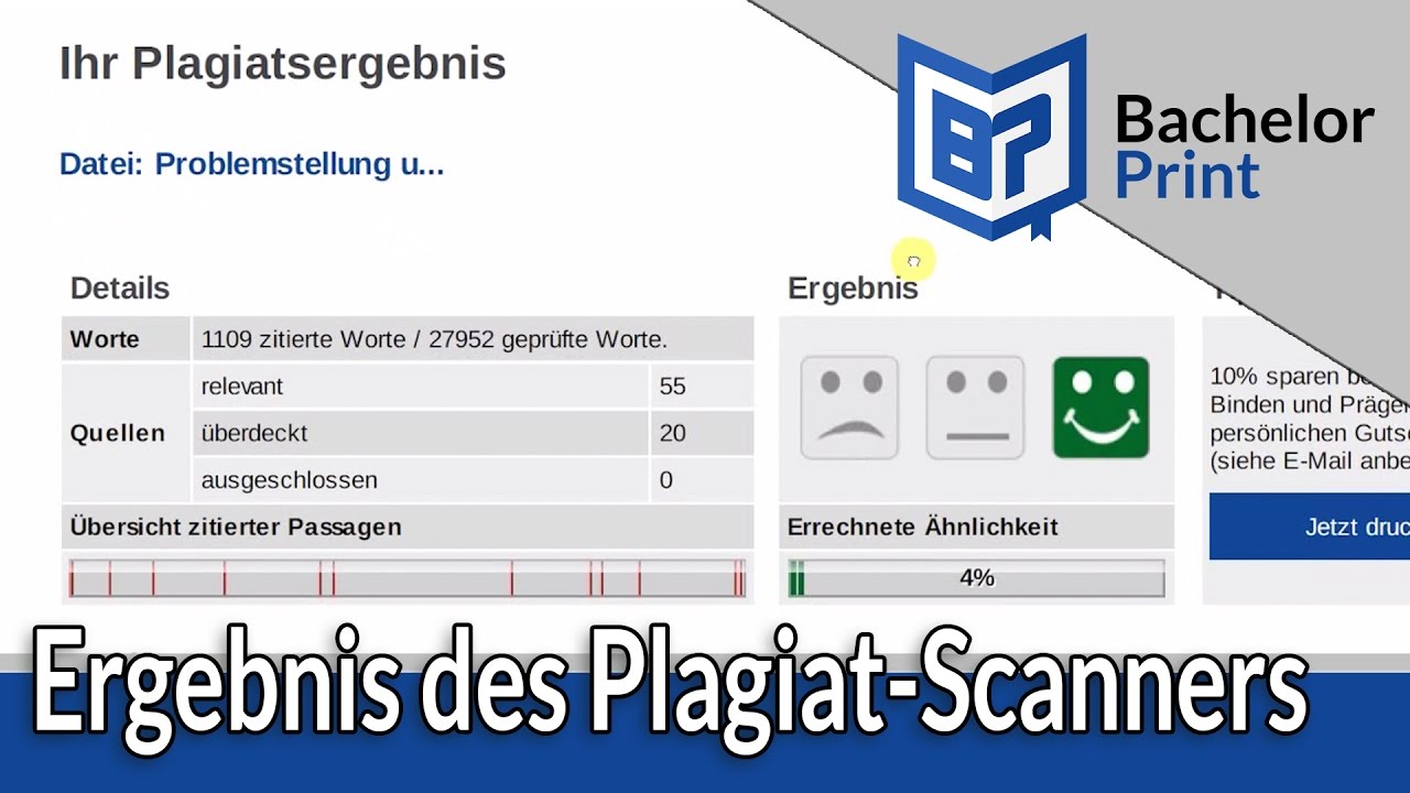 PLAGIAT SCANNER ONLINE Erkl rung Des Plagiatsreports YouTube