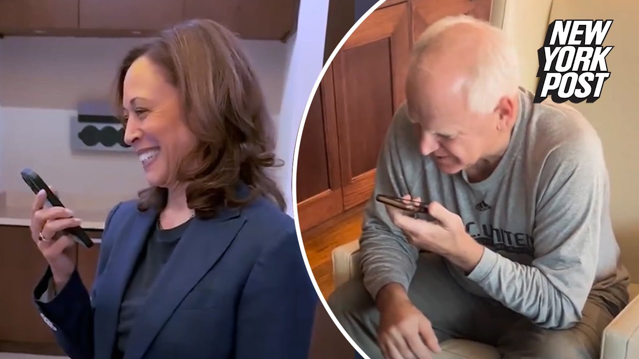 Harris drops awkward video of phone call with Walz before he took the stage: 'Gonna be electric'