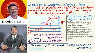 Electric Dipole in a Uniform Electric Field | CBSE Class 12 Physics | Torque on Dipole Explained