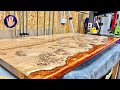 Cutting &amp; Finishing A Custom Burr Oak / Resin Desk Top (Part 4 of 4)