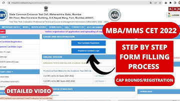 MBA/MMS 2022 STEP BY STEP REGISTRATION FORM FILLING PROCESS FOR CAP ROUNDS DETAILED VIDEO#mbacet