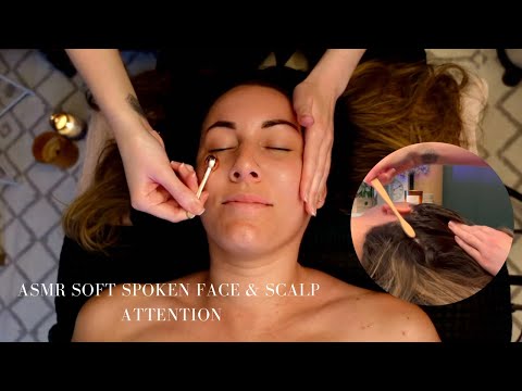 ASMR SPA Restful Face Neck ScalpTreatment For Stress Gua Sha Massage Soft Spoken Music 