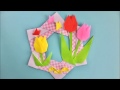 【折り紙】春のリース・チューリップ　Tulip Wreath