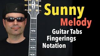 Video thumbnail of "Sunny (Am) - Jazz Guitar Melody - Lesson by Achim Kohl (free tabs inside the video)"
