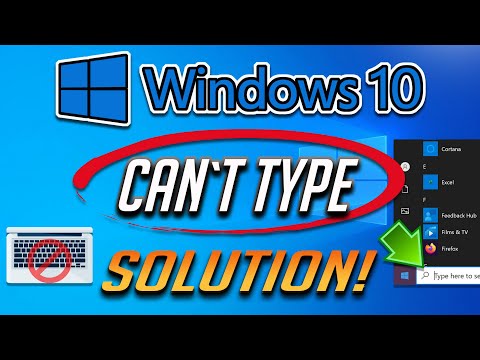 Can't Type in Windows 10 Search Bar Not Working FIX - [2025