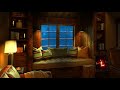 Cozy Cabin Ambience - Snow and Fireplace Sounds at Night 6 Hours for Sleeping, Reading, Relaxation