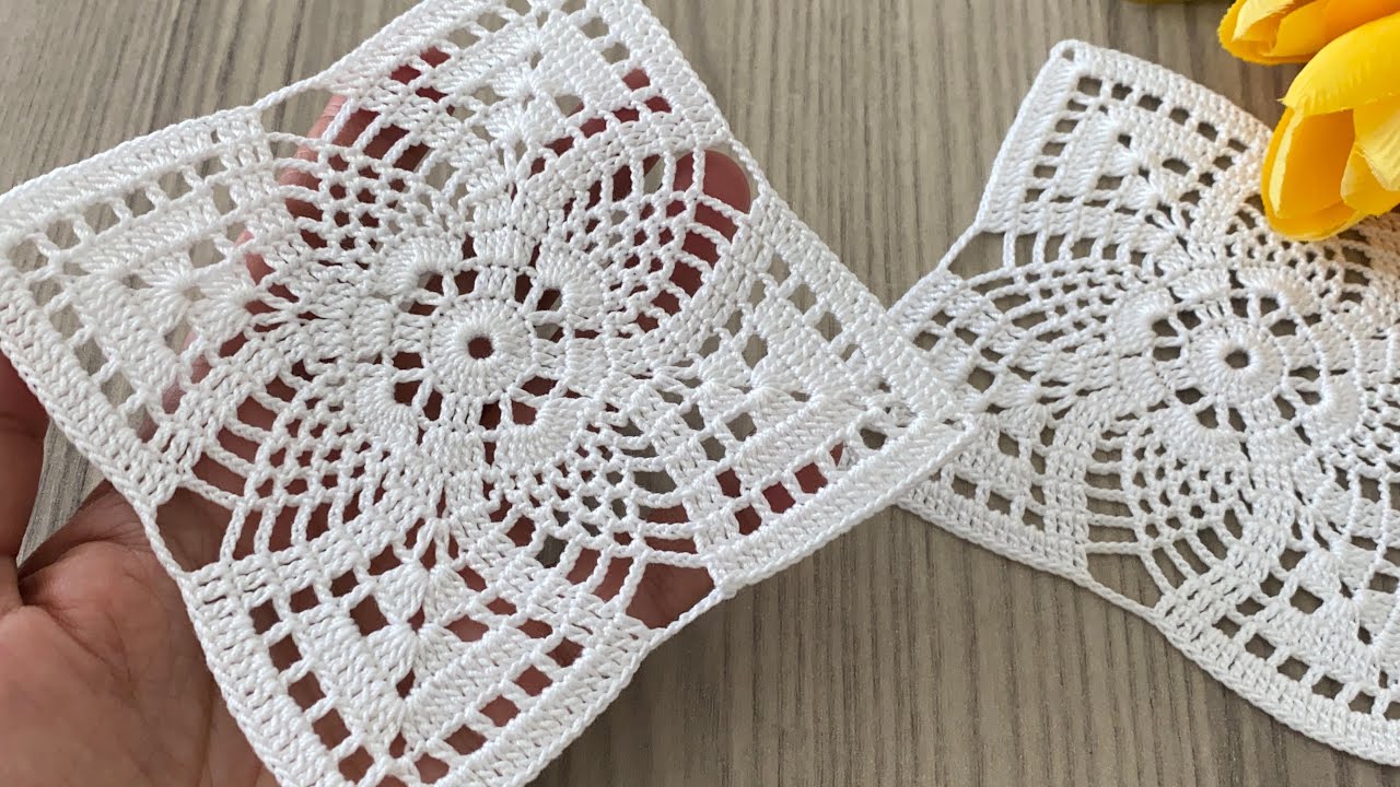 Look at This Beauty Pattern❗️Eye-Catching Crochet Square Motif Model Tutorial Video