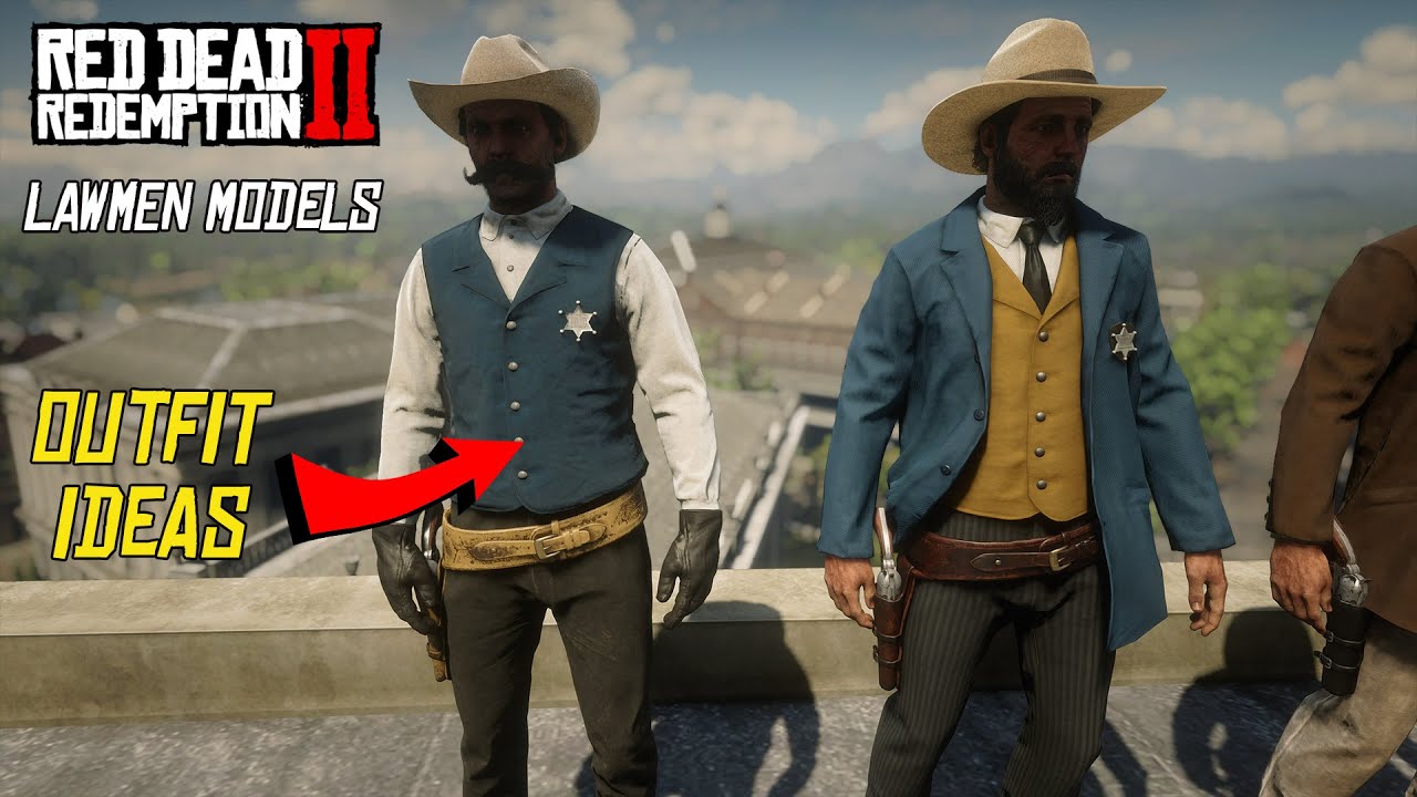 RDR2 Lawmen Outfits and Models Red Dead Online Outfits Ideas Lawman Outfit  - YouTube