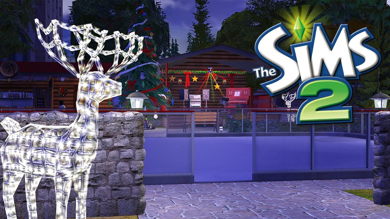 Let's build a Festive Ice Rink! 🎄⛸️ || Sims 2 Speed Build