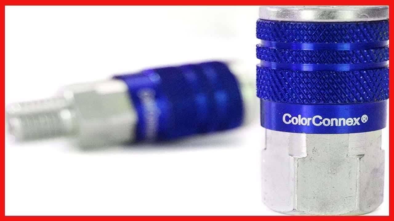 ColorConnex Coupler & Plug Kit (14 Piece), Automotive Type C, 1/4 in. NPT, Blue, A72458C - HIP Shop