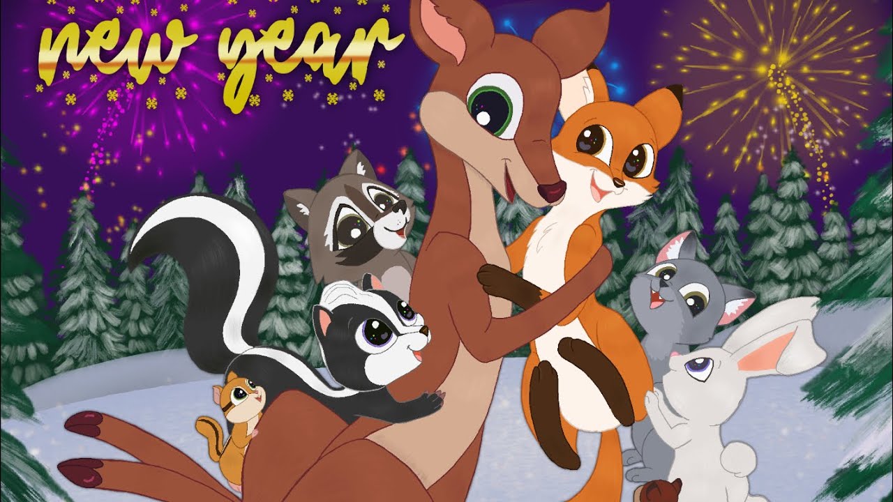 Forest ￼Animals and Cat Spend New Year’s Together Speed Paint ￼