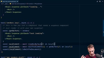 Test components that use React.lazy + Suspense