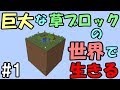 【マインクラフト】#1 巨大ブロックの世界で生きる ~優しい世界~