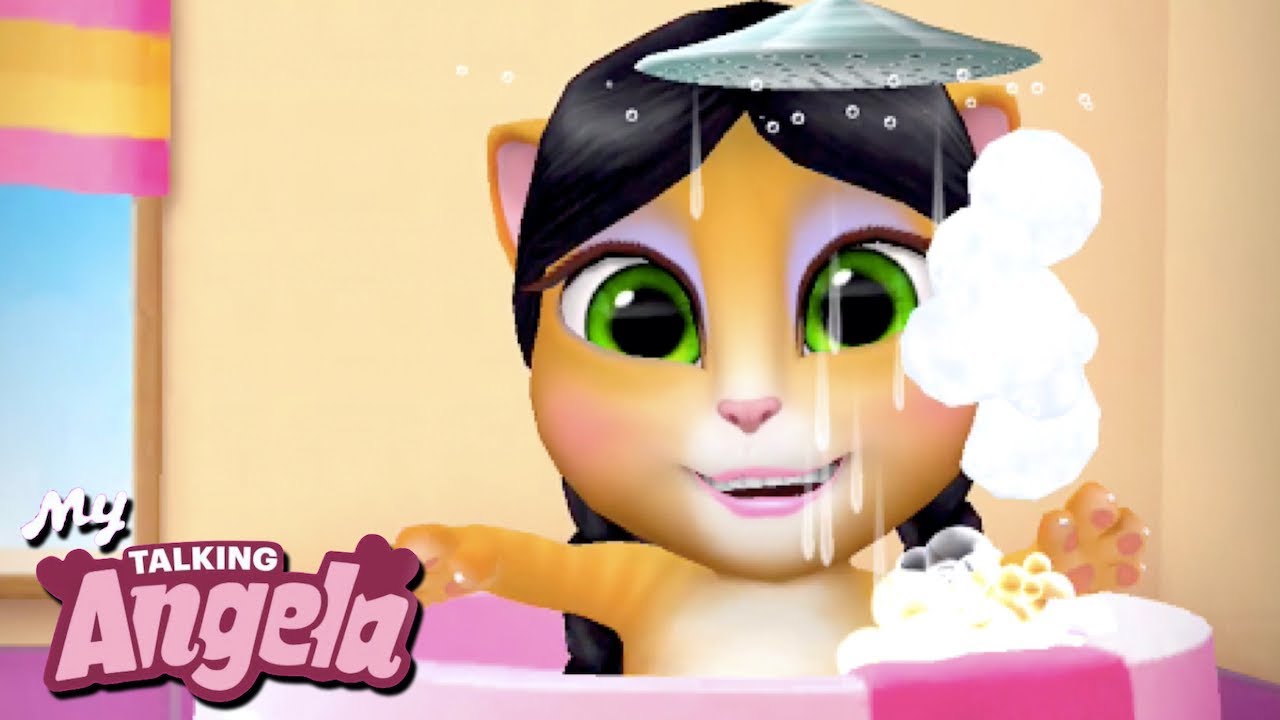 My Talking Angela Brushing Teeth & Taking Bath YouTube