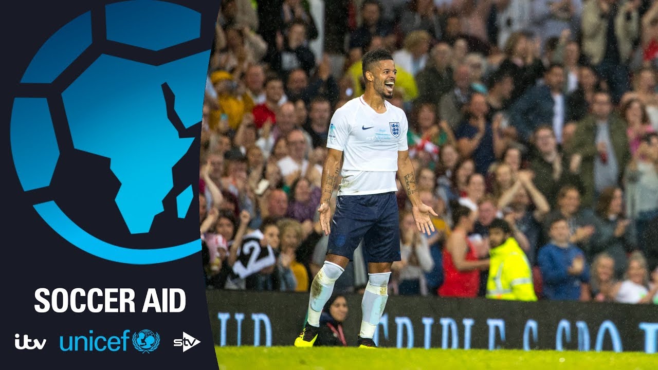 Jeremy Lynch scores second goal for England Soccer Aid for Unicef