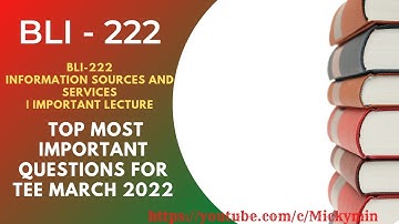 BLI - 222, Top Important Questions For Term End Exam | HUMANS AS SOURCES OF Information INFORMATION