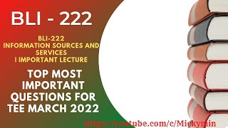 BLI - 222, Top Important Questions For Term End Exam | HUMANS AS SOURCES OF Information INFORMATION