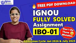IBO 01Solved Assignment 2026.Ignou M.com Solved Assignment 2026.ibo 01 solved assignment 2026 ibo-01
