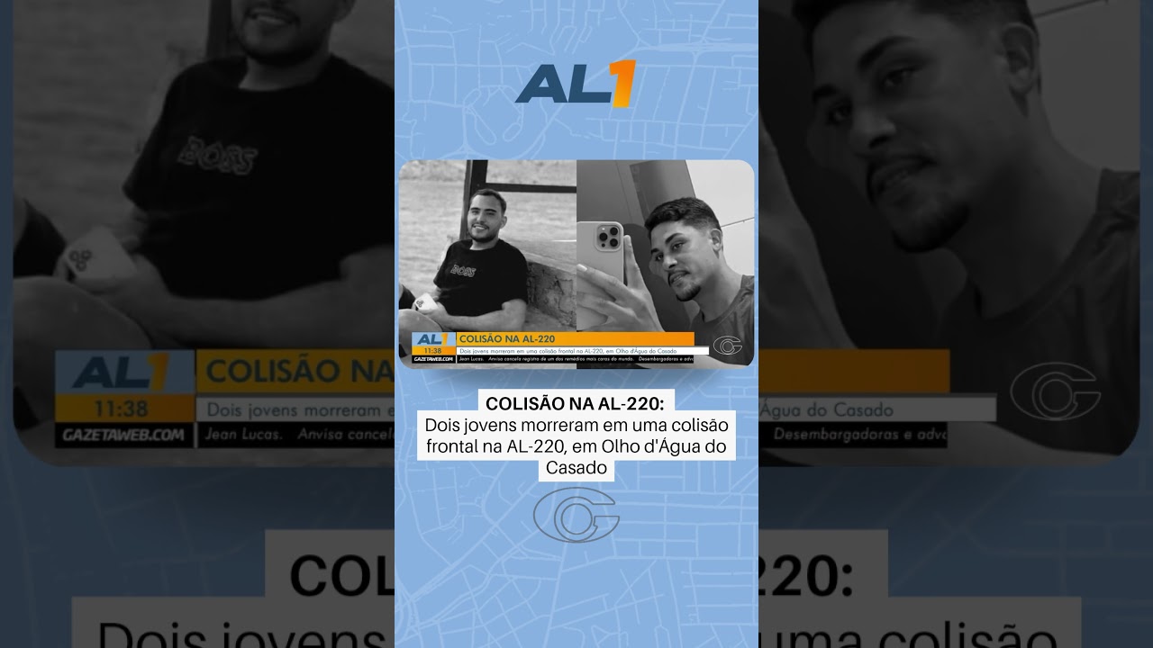 Dois jovens morrem em colisão frontal na AL-220