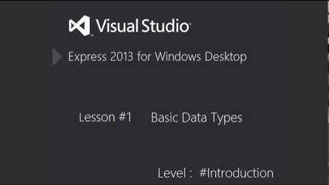 Visual Basic 2013 - Introduction (Data Types)