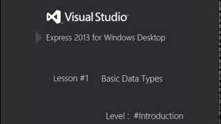 Visual Basic 2013 - Introduction (Data Types)