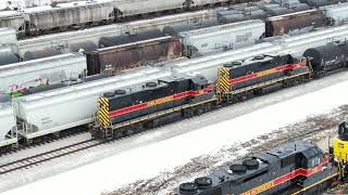 MASSIVE LOCOMOTIVE SHOP AND RAIL YARD ACTION UNDER THE DRONE! IAIS, BNSF, and Silvis Railway Park!