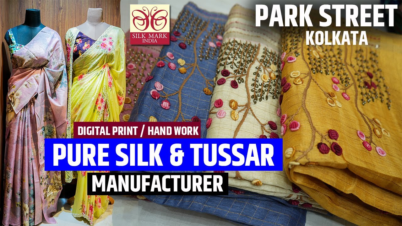 Pure Tussar Silk Sarees ( Digital Print Hand Work ) & Pure Silk Saree Manufacturer In Kolkata