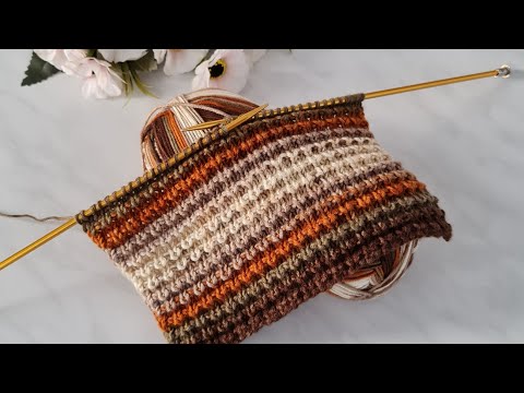 Süper Kolay Atkı, Bere, Bebek Battaniyesi, Yelek İçin Örgü Modeli ✅️ #knitting #crochet.