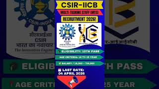 CSIR iicb MTS recruitment 2026 #balbeerfaujiofficial